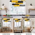 thumbnail image 5 of 2 Pack Black Yellow Patchwork Valance for Window Abstract Geometric Art Kitchen Valance Rod Pocket Short Curtain Topper Decorative Window Treatment for Living Room Bedroom 60"x18", 5 of 8