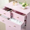 thumbnail image 6 of YYAo Chest of Drawers, Storage Organizer Unit,Modern Simple 6-Drawer Dresser Pink, 6 of 13