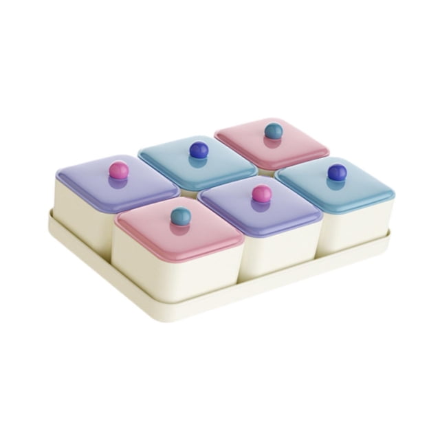 DOLITY Assiette de Fruits Secs Boîte de Rangement pour Aliments hors-D'œuvre pour Salon Cuisine Vacances 6 Compartiments
