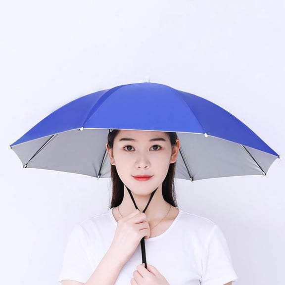 Outoloxit Hands-Free Umbrella Hat for Outdoor Activities, Portable Rain and Sun Protection with 27-Inch Canopy, Lightweight 100g, UPF 40 