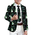 thumbnail image 4 of DHFJKG Boys Christmas Suit Jackets Formal Party Coat Xmas Printed Long-Sleeve Button-Front Slim-Fit Stretch Blazer For 3-14 Years Old Kids Festive Celebration, 4 of 5