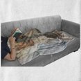 thumbnail image 6 of Antique Soft Flannel Fleece Throw Blanket, Old Renaissance Era Architecture with Columns Artwork Print, Cozy Plush for Indoor and Outdoor Use, 50" x 60", Petrol Blue Marigold, by Ambesonne, 6 of 6