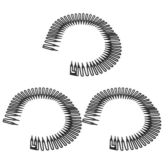 HOMEMAXS Flexible Headbands Stretch Headband Flexible Plastic Circle Tooth Headbands Hair Wrap Holders Circle Spring Headband Comb