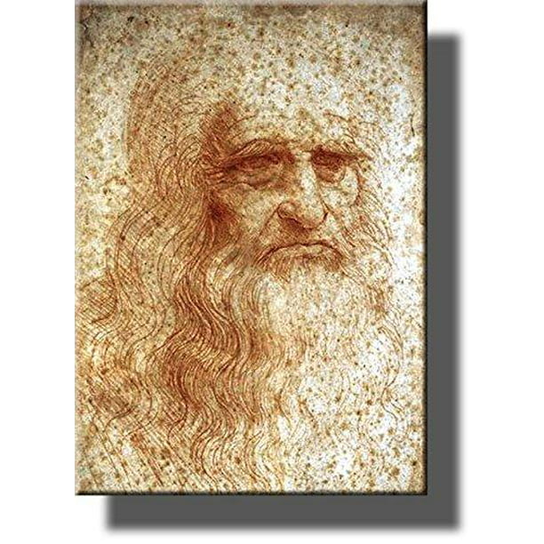 Portrait of a in Red Chalk (Self Portrait of Leonardo da Vinci), Picture on Stretched Wall Art Ready to Hang! - Walmart.com