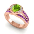 thumbnail image 2 of 2.35 Carat Oval Cut Peridot & Amethyst Gemstone Stylish Wedding Ring for Women Solid 14K Rose Gold Size 11.5 by Diamond-Capitals, 2 of 8