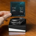 thumbnail image 2 of You Know It's True Love Men's Cross Bracelet - Vegan Leather with Stainless Steel, 2 of 14