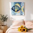 thumbnail image 4 of Canvas Wall Art, Blue Yellow Fish Framed Canvas Prints for Bedroom Office, Summer Ocean Watercolor Coral Large Gallery Wrapped Wall Decor for Home Office, Gifts, 16"x16" Ship Next Day, 4 of 9