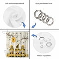 thumbnail image 3 of Yellow Bees Gnomes Shower Curtain, Waterproof Shower Curtains for Bathroom, Spring Floral Branches Sunflower Washable Fabric Bathtub Curtain Set Bath Decor with 12 Hooks Standard 72"x72", 3 of 6