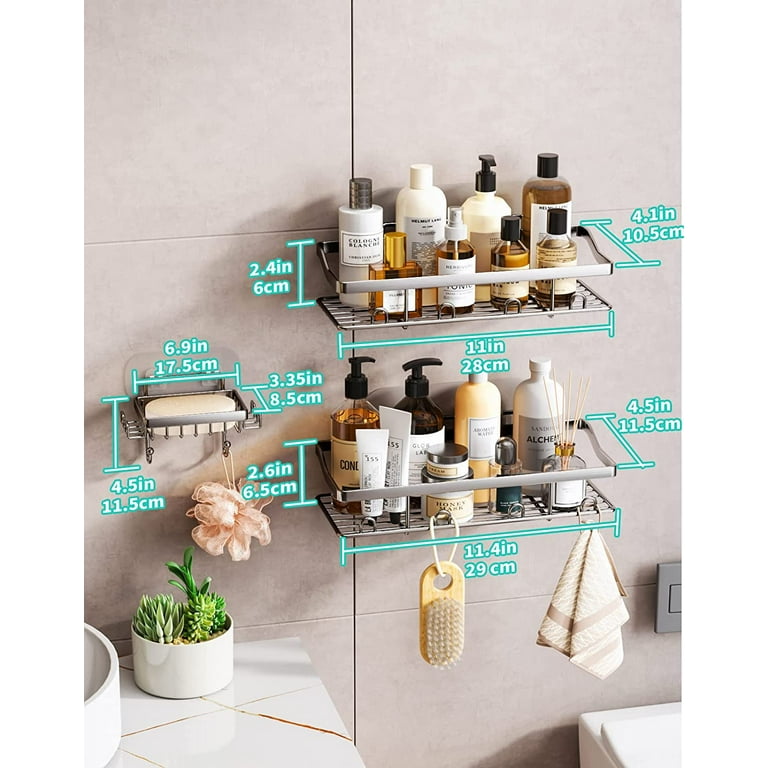 HapiRm Hanging Shower Caddy with 14 Hooks and Soap Holder, No Drilling Shower  Caddy Over the Door, Rustproof & Waterproof Stainless Steel Hanging Shower  Organizer for Bathroom
