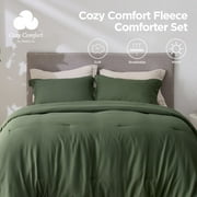 Cozy Comfort Green Comforter Set Full, 3 Pieces Prewashed Bed Comforter for All Seasons, 1 Lightweight Comforter and 2 Pillowcases