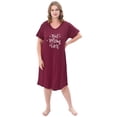 thumbnail image 3 of FEREMO 2 Pack Plus Size Nightgowns for Women Short Sleeve Printed Sleepwear, 3 of 6