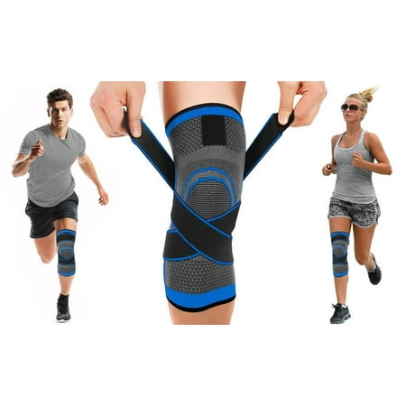 Single Knee Compression Sleeve (SM, MED, LRG) - Instant Knee Support Brace Wrap for Running, Sports, Jogging, Basketball - Meniscus Tear, Joint Pain Relief, Injury Recovery for Men & Women (S, M,