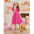 thumbnail image 4 of Oudiya Toddler Girls Tutu Tulle Dresses Party Formal Birthday Summer Puff Short Sleeve Little Girls Dress, 3-8Y, 4 of 8