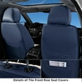 thumbnail image 4 of Coverado 5 Seats Car Seat Covers Full Set, Breathable Faux Leather Auto Seat Protectors, Universal Fit Most Cars SUVs Pickup Trucks, Blue&White, 4 of 8