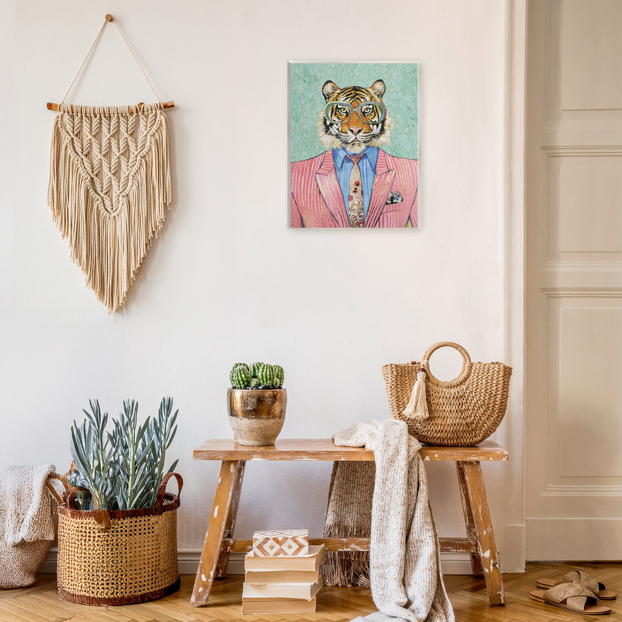 Stupell Industries Sharp Tiger Outfit Wall Plaque Art, design by Svetlana Aleynikova