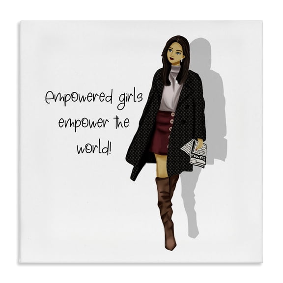 Stupell Industries Modern Empowered Girls Phrase Canvas Art, 24 x 24, by Saba Rauf