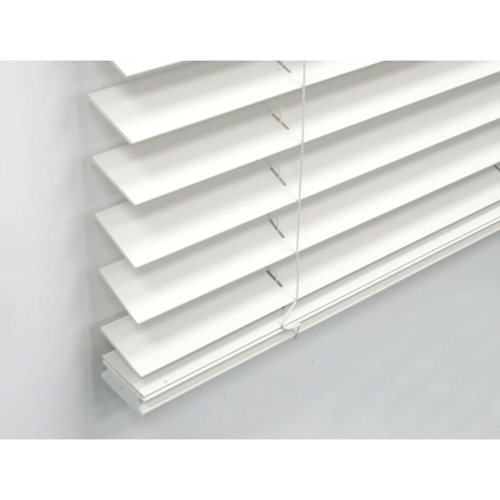 Kepooman 18" W X 48" H Indoor Faux Wood Venetian Horizontal Blinds, Shade for Living Room Bedroom Study Room, White