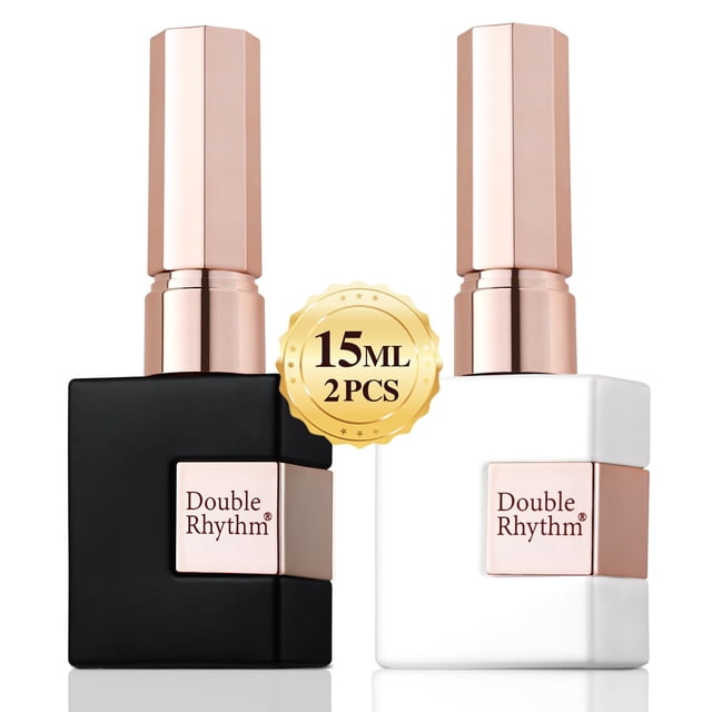 Set de esmaltes en gel UV Double Rhythm, 15 ml, blanco puro y negro