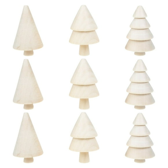Trees Wood Christmas Unfinished Wooden Diy Tree Mini Toys Girl Little Peg Doll Crafts Paint Miniature Blank Supplies
