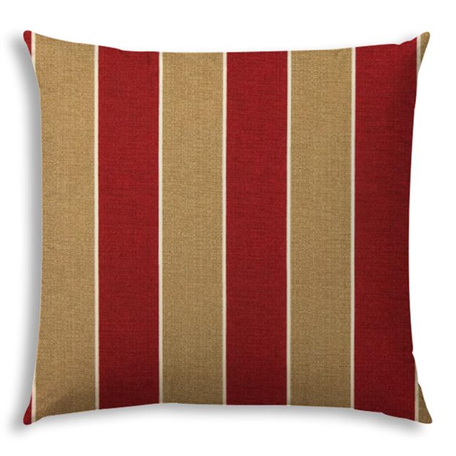Joita MADALENA STRIPE Jumbo Indoor/Outdoor Zippered Pillow Cover - Red Fabric