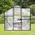 thumbnail image 4 of 12x8 FT Polycarbonate Greenhouses with Sliding Door and Adjustable Vent Window, Heavy Duty Outdoor Aluminum Walk-in Green House for Outdoor Garden Backyard, Greenhouses for Outdoors, Black, 4 of 5
