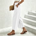 thumbnail image 6 of Sevevn Women's Cropped Casual Wide Leg Palazzo Pants Elastic Waisted Flowy Trousers with Pockets, 6 of 8