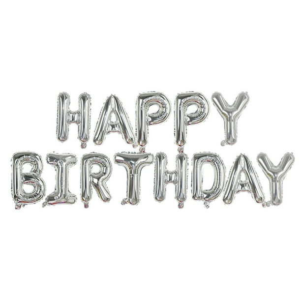 Xihbxyly Pancarta de Feliz Cumpleaños, Letras Inflables de Aluminio, Diseño de Relleno de Aire, Fácil de Instalar con Cinta, Decoración para Interiores y Exteriores, Esencial para Fiestas de Cumpleañ