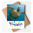 thumbnail image 1 of Ocean Blue Water Turtle Science Nature Picture Wedding Cards Congratulations Greeting Envelopes, 1 of 3