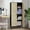 Black, variant on BOCVKENN Farmhouse Kitchen Pantry Cabinet with 3 AdjustableShelves, Rattan Doors, Freestanding Design for Dining Room& Living Room Furniture Organizer