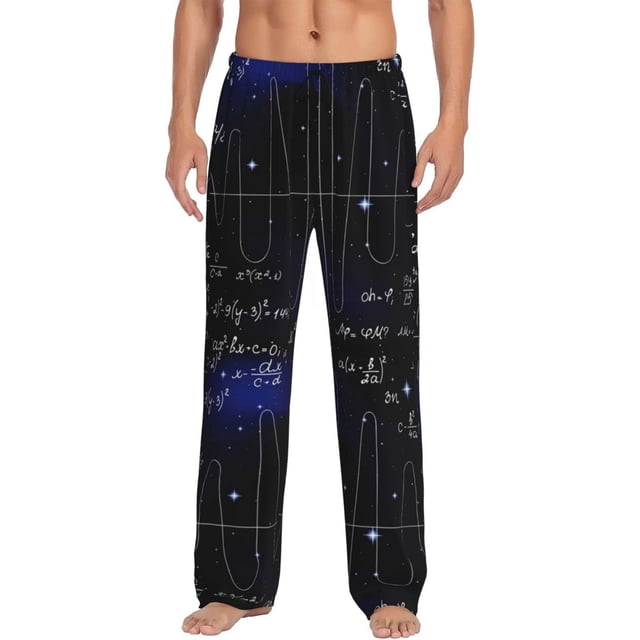 Fotbe Mathematica Science Pantalones de Pijama para Hombre, Pantalones de Dormir, Pantalones de Casa con Cintura Ajustable y Bolsillos-3X-Large