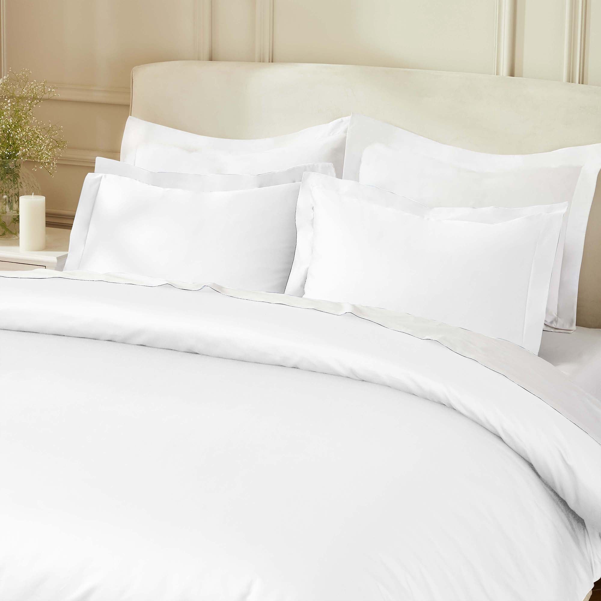 Superior Egyptian Cotton 850 Thread Count Duvet Cover Set, Full/Queen, White