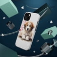 thumbnail image 3 of DistinctInk Tough Case for Apple iPhone 15 (6.1" Screen), Compatible with MagSafe Charging - Valentine's Day Pyrenean Shepherd Puppy, 3 of 6