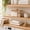 B, variant on Snmubt Medium Plastic Laundry Pods Container, Clear Storage Bin with Wooden Knob, 18.3x12.4x12cm for Bathroom Laundry Room Organization