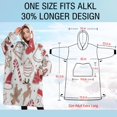 thumbnail image 4 of Oversized Wearable Blanket Hoodie,White Christmas Cookie Pattern Sherpa Blanket Hoodie with Super Pockets,Super Warm Fuzzy Pullover for Women & Men, 4 of 6