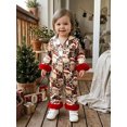 thumbnail image 3 of Cjfdfy Newborn Baby Girl Christmas Satin Pajamas Romper Santa Claus Printed Long Sleeve Furry Trim Jumpsuit Infant Cute Christmas Holiday Fall Winter Sleepwear 0-18 Months, 3 of 9
