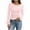 Pink, variant on Boat Neck Tops for Women Bell Long Sleeve Shirts Going Out Clothes | Trendy Flare Sleeve Y2K T Shirts, Ruched Side Tee, Fall Winter Outfits