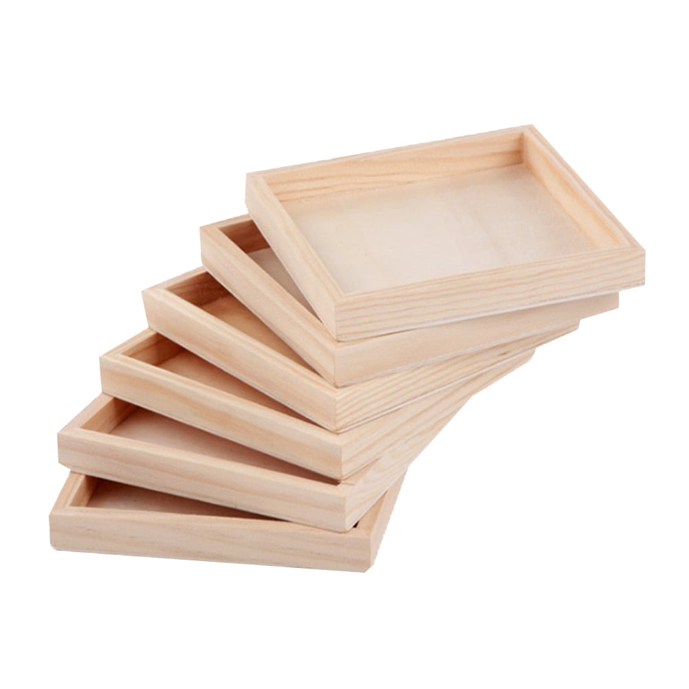 6pcs Hexahedral Painting Special Tray 9/16 Puzzle Blocks Tray Special Wooden Pallet 3D Solid Puzzle Tray