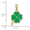 thumbnail image 3 of FB Jewels 14K Yellow Gold 4-Leaf Clover Enameled Pendant, 3 of 4