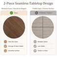 thumbnail image 3 of Leovanni 48inch Round Dining Table Set for 4 Modern Solid Wood 5-Piece Kitchen & Dining Room Set with Upholstered Chairs Pedestal Base, Walnut, 3 of 7