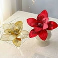 thumbnail image 2 of Luoshdecor Christmas Poinsettia Glitter Flowers with Stems Ornaments for Christmas Tree Party Decorations, 2 of 7