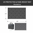 thumbnail image 2 of DEORAB Outdoor Rugs Waterproof Plastic Straw Mat 5'x8' Reversible for RV Patio Deck Beach Black & Gray, 2 of 8