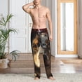 thumbnail image 6 of Lsque Flower Crown Dog Print Men's Pajama Pants, Lounge Pant - Comfortable Home Wear,Elastic Waistband, Stylish Design-Small, 6 of 9