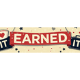 thumbnail image 4 of White Fabric Banner with Red Glittery Earned It Lettering Heart and Star Elements Party Decoration Backdrop for Celebrations Photo Shoots Graduation Parties Valentine Events, 4 of 4