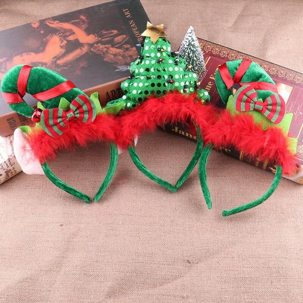 Christmas Headband New Year Xmas Party Hairband Clasp Hoop Headwear Ornaments 