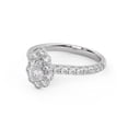 thumbnail image 5 of AFFY Teardrop Half Eternity Halo Solitaire Engagement Rings for Women, 1.00 Carat (ctw) Pear And Round Cut Lab Grown Diamond Ring In 10K Solid White Gold F-G, VS-SI Quality Ring-6.5, 5 of 6