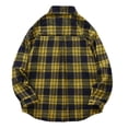 thumbnail image 4 of Conairie Mens Button Down Shirt Long Sleeve Fashion Casual Regular Fit Collar Flannel Shirt Comfortable Lightweight Fall Plaid Classic Basic Tops With Pocket Yellow L, 4 of 4