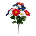 thumbnail image 2 of 4Pcs Artificial Flower Patriotic Memorial Bouquet, Fake Red White and Blue Cemetery Flowers for Grave, 4th of July Flowers Silk Flowers, Independence Day Centerpiece Table Home Decor, 2 of 5