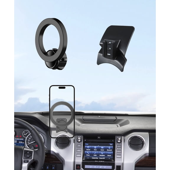 MaserWeller Car Phone Holder for Toyota Tundra 2014-2021 Accessories, 360° Rotation Phone Mount Compatible with MagSafe, Cell Phone Holder Does Not Affect Air Vent