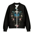thumbnail image 4 of DISNIMO Butterfly Moon Printed Jackets for Women Zip Up Sweatshirts Floral Printed Outerwear Jacket Long Sleeve Outwear Fall Winter Outfits, 2XL, 4 of 7