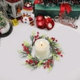 thumbnail image 5 of cpengpj Artificial Red Berries Cedarwood Christmas Candle Ring for Wedding Centerpiece, Holiday Table Decor, Front Door Decoration, Multicolor Plastic Garland, 5 of 6